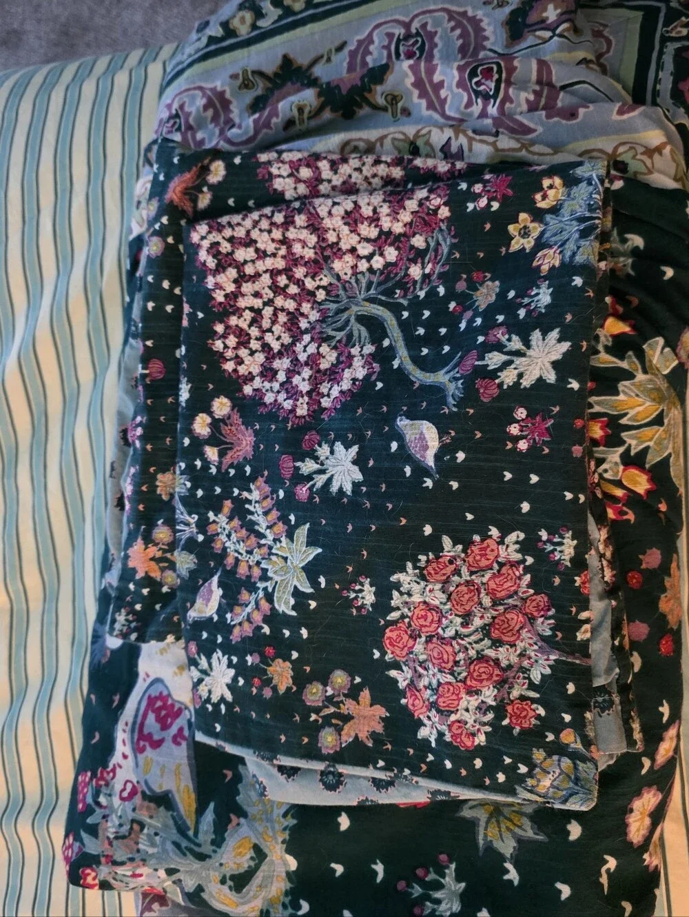 Anthroplogie Midnight Grove Duvet Cover And Shams